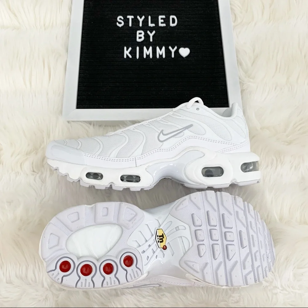 NIKE AIR MAX PLUS White Sneakers Shoes new - Picture 3 of 7